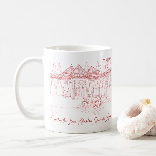 Mug Cour de l'Alhambra des Lions 2 (Avec donut)