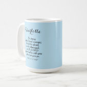 Mug Courage bleu clair Bible Verset Nom personnalisé S (Devant gauche)