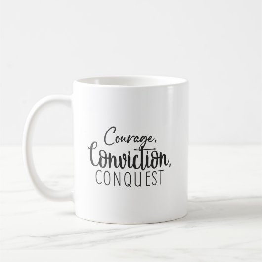 Mug Courage Conquête - Gym Hustle Succès Motivation (Gauche)