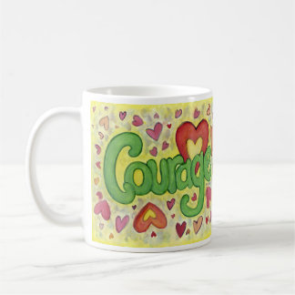 Mug Courage Heart Word Art Custom Coffee Cup
