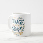 Mug Courage par le Christ : Remerciement au Pasteur (Devant gauche)