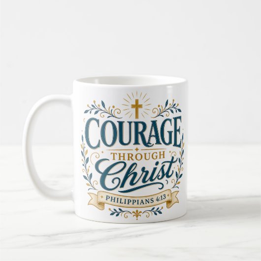 Mug Courage par le Christ : Remerciement au Pasteur (Gauche)