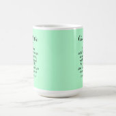 Mug Courage vert clair Bible Verset Nom personnalisé S (Centre)