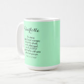 Mug Courage vert clair Bible Verset Nom personnalisé S (Devant gauche)