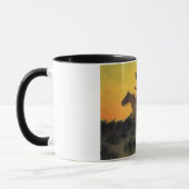 Mug Courageux cavalier à cheval contre le coucher du s (Gauche)