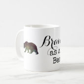 Mug Courageux comme un Ours Typographie Aquarelle (Devant gauche)