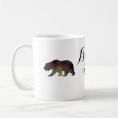 Mug Courageux comme un Ours Typographie Aquarelle (Gauche)
