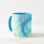 Mug Courants de joie - Aqua et citron cosmiques (Devant gauche)