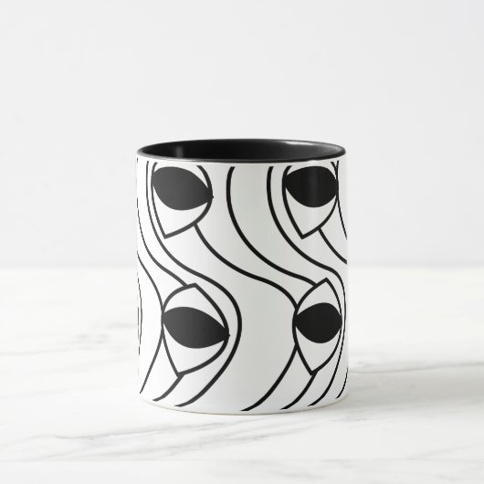 Mug Courbe Abstraite noire et blanche (Centre)