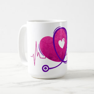 Mug Courbe cardiaque avec stéthoscope Médicale 2