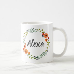 Mug Courbe de fleurs botaniques personnalisée