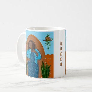 Mug Courbe, Femme noire, Plantes domestiques, Orange &