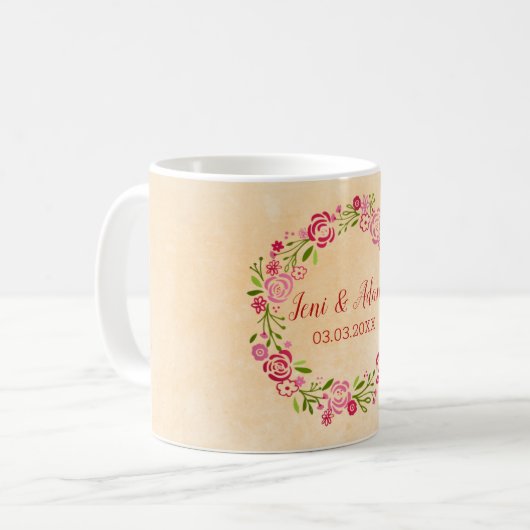 Mug Courbe florale colorée (Devant gauche)
