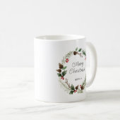Mug Courbe moderne et joyeux Noël personnalisé (Devant droit)