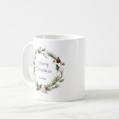 Mug Courbe moderne et joyeux Noël personnalisé (Devant gauche)