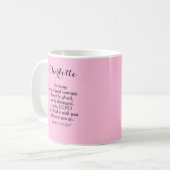 Mug Courbe rose clair Verse Bible Nom personnalisé Sim (Devant gauche)