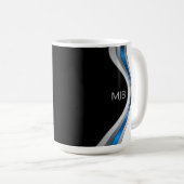 Mug Courbes métalliques fines avec votre monogramme (Devant droit)