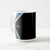 Mug Courbes métalliques fines avec votre monogramme (Devant gauche)