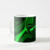 Mug Courbes ou ondulations vert métallique, foncé (Devant gauche)