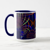 Mug Courbes pointues du corail au vert citron et bleu (Gauche)