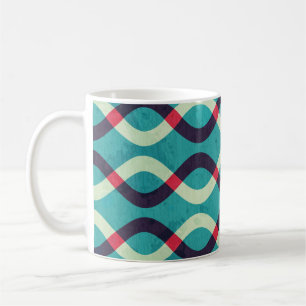 Mug Courbes rétro : Effet Motif Grunge.