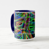 Mug Courbes superposées, relief néon coloré (Devant gauche)