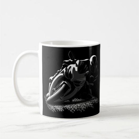 Mug Coureur blanc de rue de moto (Gauche)