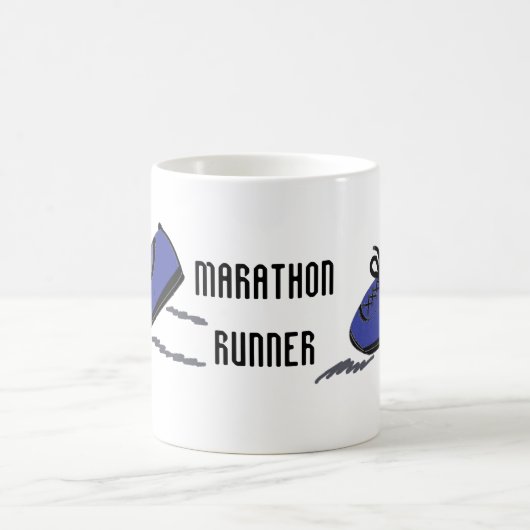 Mug Coureur de Marathon - Chaussures de Course Bleues (Centre)