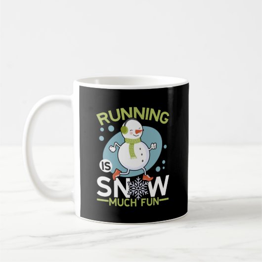 Mug Coureur d'hiver - Courir est neige beaucoup amusan (Gauche)