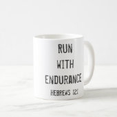 Mug "Courez Avec Endurance" Fille Coureur  (Devant droit)