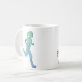 Mug "Courez Avec Endurance" Fille Coureur  (Devant gauche)