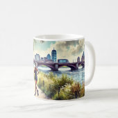 Mug Courir à Boston Massachusetts Charles River (Devant droit)
