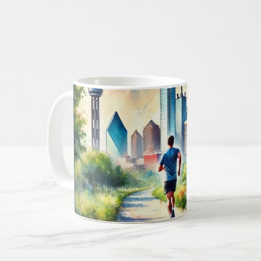 Mug Courir à Dallas Texas (Devant gauche)