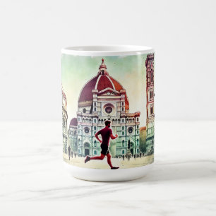 Mug Courir à Florence Italie Aquarelle Peinture