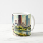 Mug Courir à Houston Texas (Devant droit)