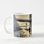 Mug Courir à New York Brooklyn Bridge (Gauche)