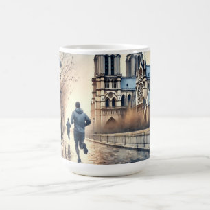 Mug Courir à Paris France Aquarelle
