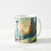 Mug Courir à Seattle Space Needle (Devant droit)