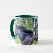 Mug Courir Black Thoroughbred Percheron Horse Photo (Devant gauche)