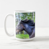 Mug Courir Black Thoroughbred Percheron Horse Photo (Gauche)