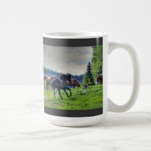 Mug Courir Black Thoroughbred Percheron Horse Photo 3