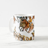 Mug Courir des chevaux sans couture motif. Cowboy amér (Devant gauche)