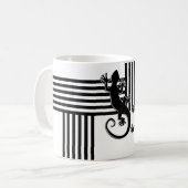 Mug Courir Gecko - bandes noir et blanc abstrait (Devant gauche)