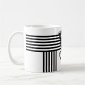 Mug Courir Gecko - bandes noir et blanc abstrait (Gauche)