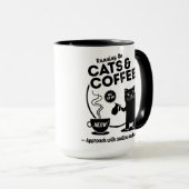 Mug Courir sur Chats et Café 15 oz. Combo (Devant droit)