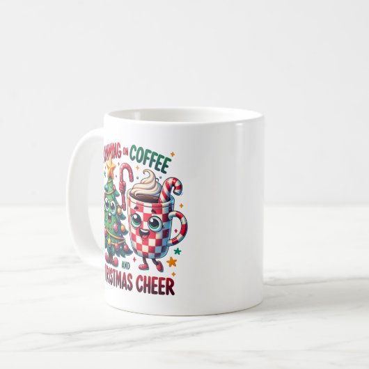 Mug Courir Sur Le Café Et La Soirée De Noël (Devant gauche)