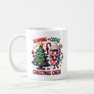 Mug Courir Sur Le Café Et La Soirée De Noël