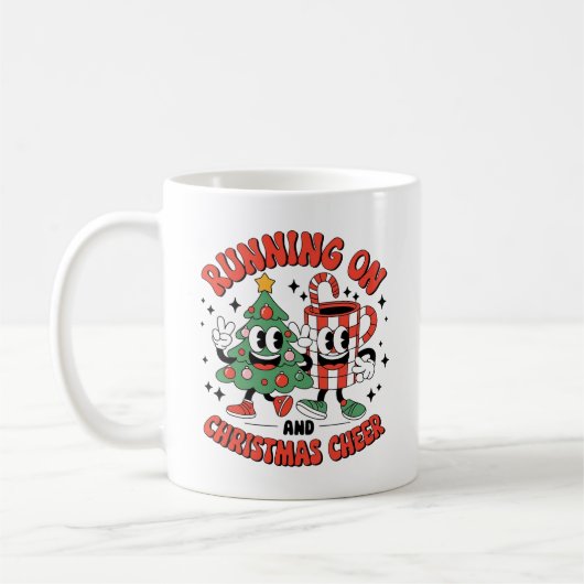 Mug Courir Sur Le Café Et La Soirée De Noël (Gauche)