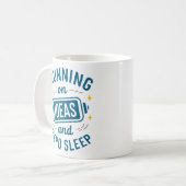 Mug Courir sur les idées et zéro sommeil Drôle amusant (Devant gauche)