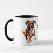 Mug Courir un chien de boxe amusant Saisir le jour (Gauche)